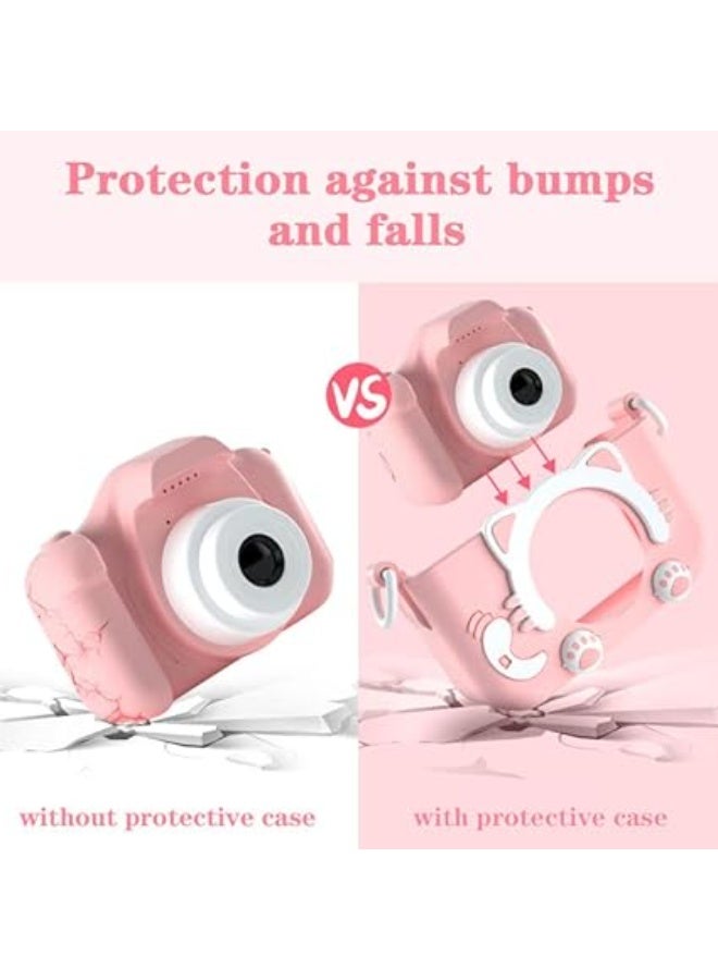 Kids Camera Toys for 3-12 Years Old Girls Children Digital Video Camera with Cute Silicone Cover Portable Child Unicorn Toy Birthday Gifts for Toddler Age 3 4 5 6 7 8 9 (Pink) - Image 3